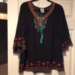 Sheer embroidered top